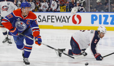 Steven Stamkos, Filip Forsberg and Ryan O'Reilly on one side, Sidney Crosby, Evgeni Malkin and Erik Karlsson on other side, NHL Global Series Sweden 2025 logo in middle, hockey rink in background