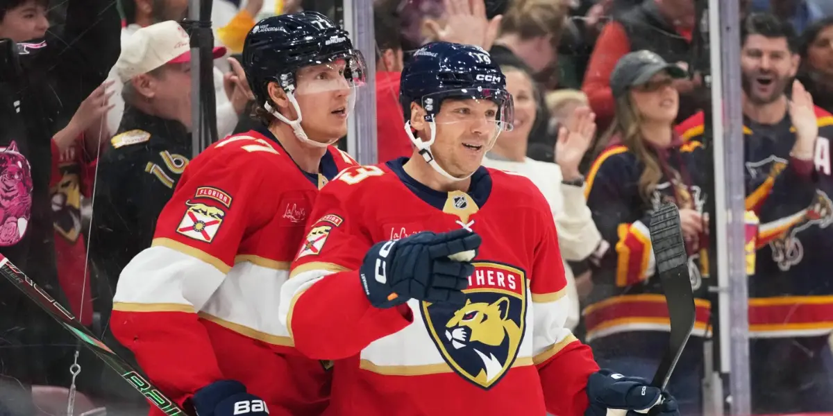 Reinhart celebrates after scoring a goal in the second period.