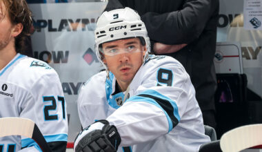 WINNIPEG, CANADA - OCTOBER 26: Clayton Keller #9 of the Utah Mammoth looks on from the bench prior to NHL action against the Winnipeg Jets at Canada Life Centre on October 26, 2025 in Winnipeg, Manitoba, Canada. (Photo by Jonathan Kozub/NHLI via Getty Images)