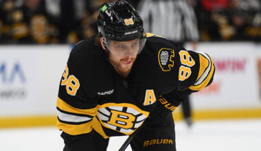 BOSTON, MASSACHUSETTS - NOVEMBER 1: David Pastrnak #88 of the Boston Bruins skates against the Carolina Hurricanes at the TD Garden on November 1, 2025 in Boston, Massachusetts. (Photo by Steve Babineau/NHLI via Getty Images)