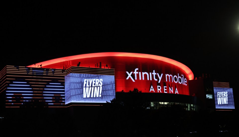Mobile Arena after the Philadelphia Flyers defeated the Pittsburgh Penguins 3-2 in a shootout on October 28, 2025 in Philadelphia.