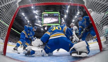 Blues coach Jim Montgomery miffed by goalie interference no-call leading to OT loss