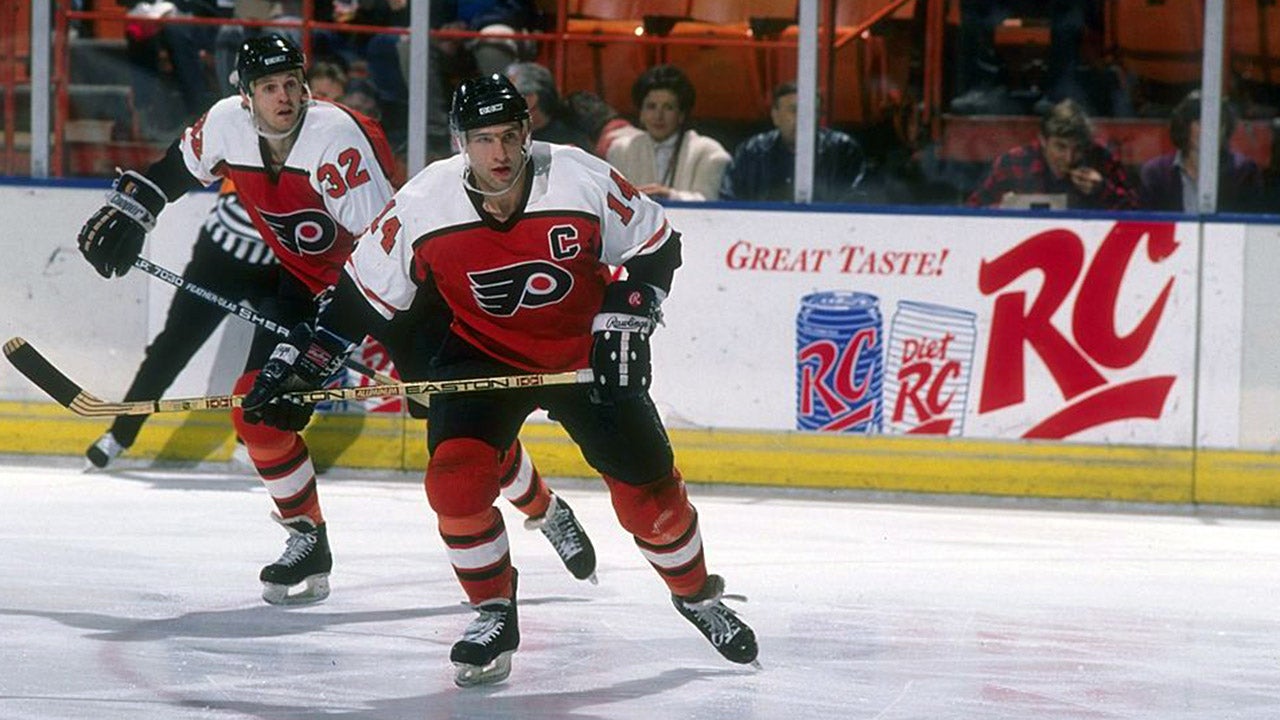 1989-1990: Center Ron Sutter of the Philadelphia Flyers. Mandatory Credit: Ken Levine/Allsport