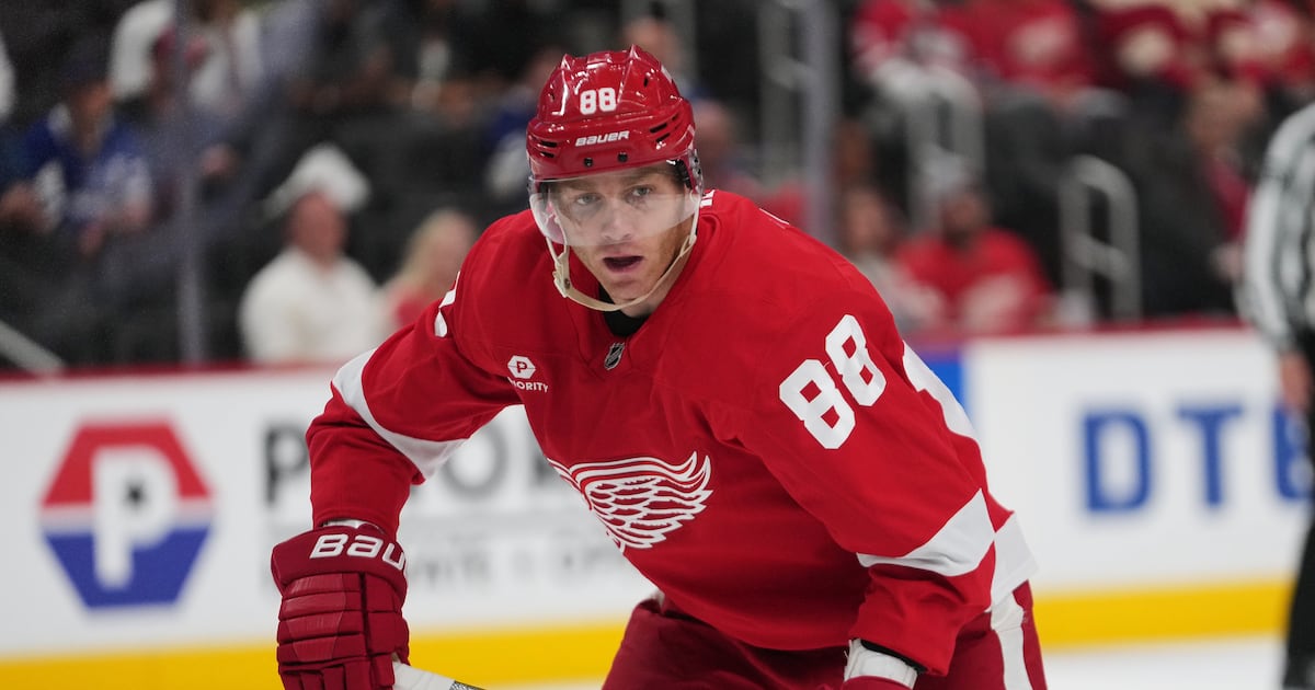 Kane participates at Red Wings practice