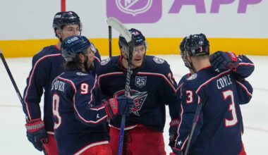 Mathieu Olivier scores twice to help lift Columbus Blue Jackets past Edmonton Oilers