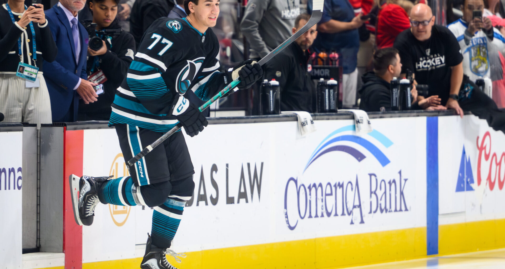 San Jose Sharks forward Michael Misa