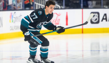 San Jose Sharks forward Michael Misa