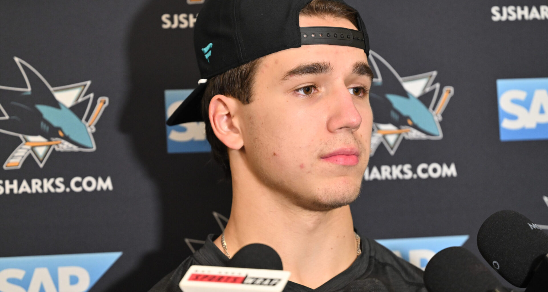 San Jose Sharks forward Michael Misa