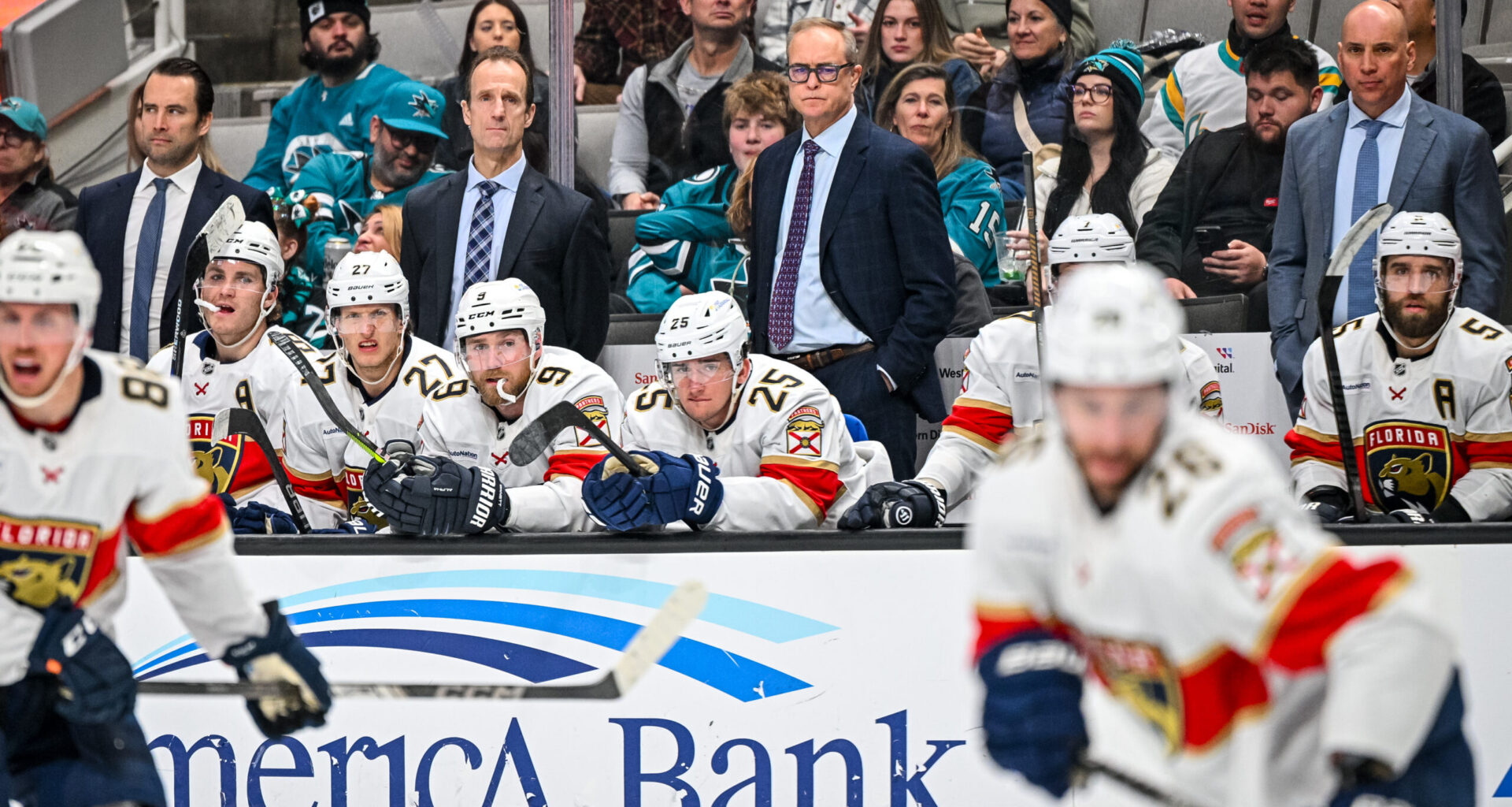 Florida Panthers head coach Paul Maurice against the San Jose Sharks