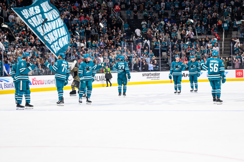 San Jose Sharks celebrate their third straight win