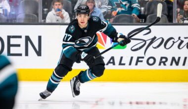 San Jose Sharks forward Michael Misa