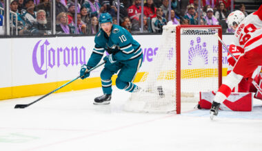 San Jose Sharks forward Ty Dellandrea