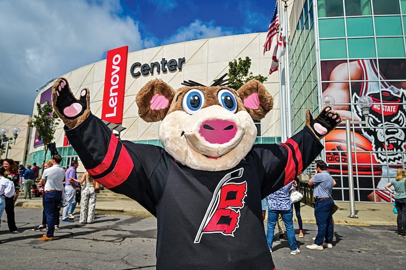 Lenovo uses its arena sponsorship in Raleigh to demonstrate its technology during live events.
