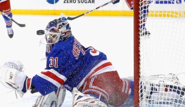 Igor Shesterkin in net for the New York Rangers
