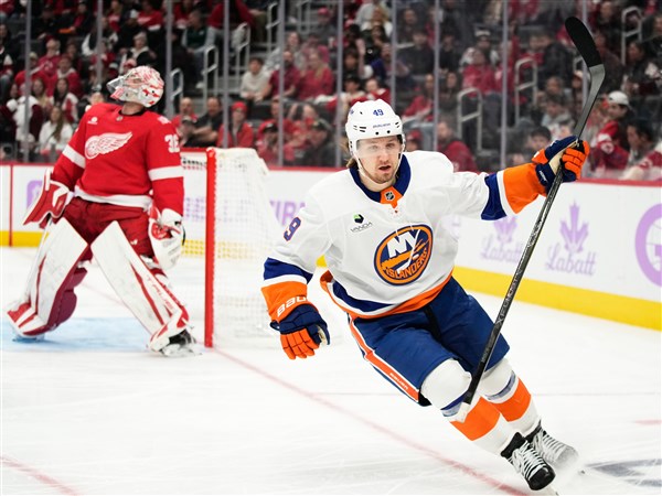 Shabanov has 2 goals and an assist, Sorokin stops 29 shots as Islanders beat Red Wings 5-0