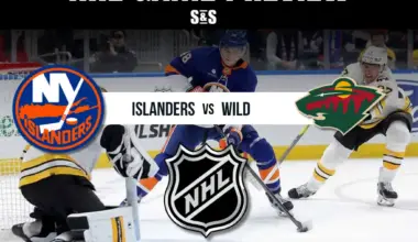 NHL Game Preview: New York Islanders versus Minnesota Wild, highlighting upcoming match details and team logos.