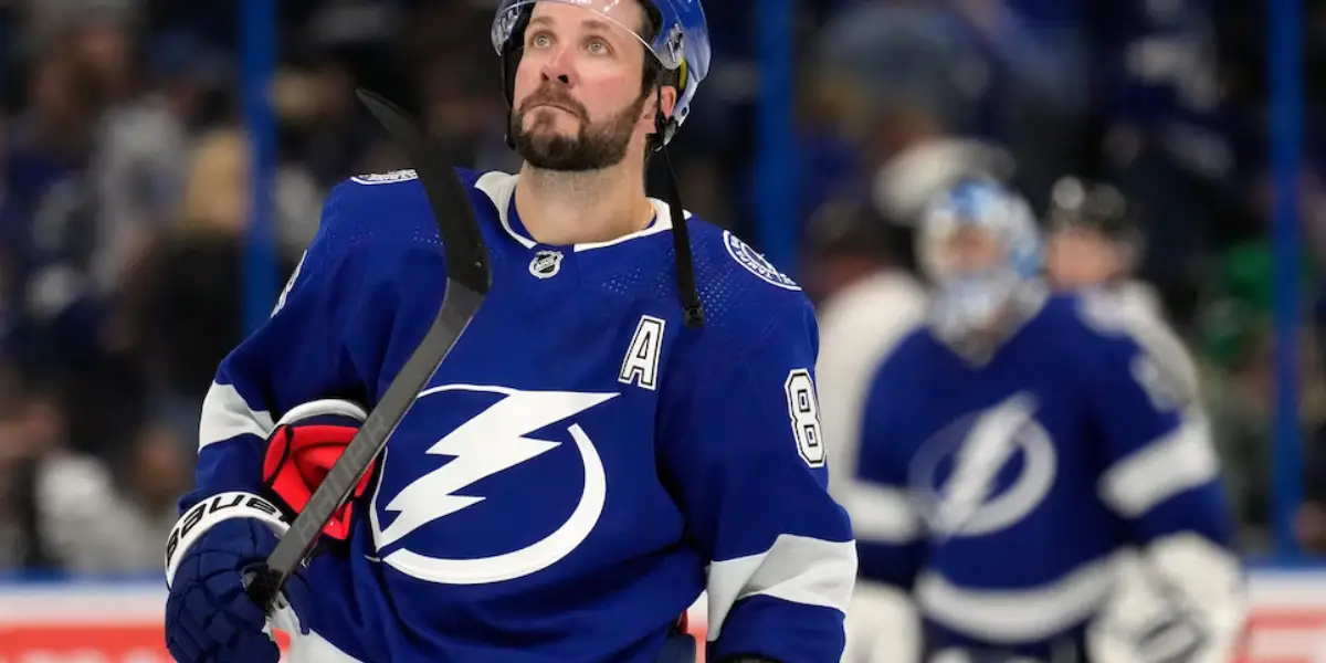 Nikita Kucherov skating for the Tampa Bay Lightning