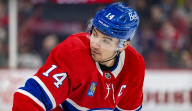 Nick Suzuki skating for the Montreal Canadiens