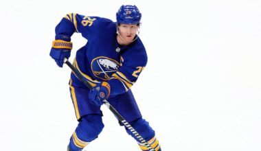 Rasmus Dahlin rejoins Buffalo Sabres after visiting his recuperating fiancee in Sweden