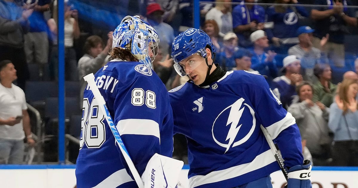 Andrei Vasilevskiy stops 32 shots as Tampa Bay Lightning beat Calgary Flames for fifth straight victory