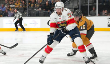 Florida Panthers goaltender Daniil Tarasov (40) makes a save against the Washington Capitals during the third period at Amerant Bank Arena.