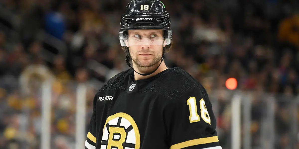 Pavel Zacha skating for the Boston Bruins