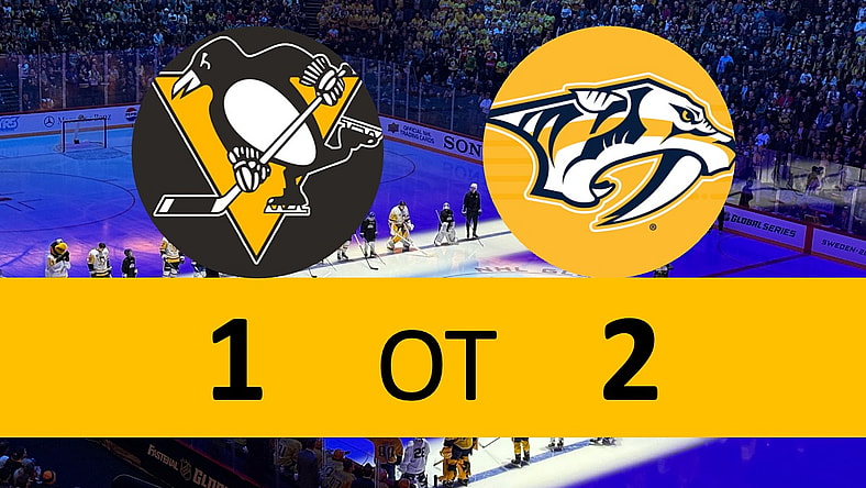Pittsburgh Penguins lose 2-1 OT Nashville Predators