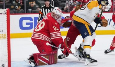 Predators score 5 in 3rd period to down Red Wings, 6-3
