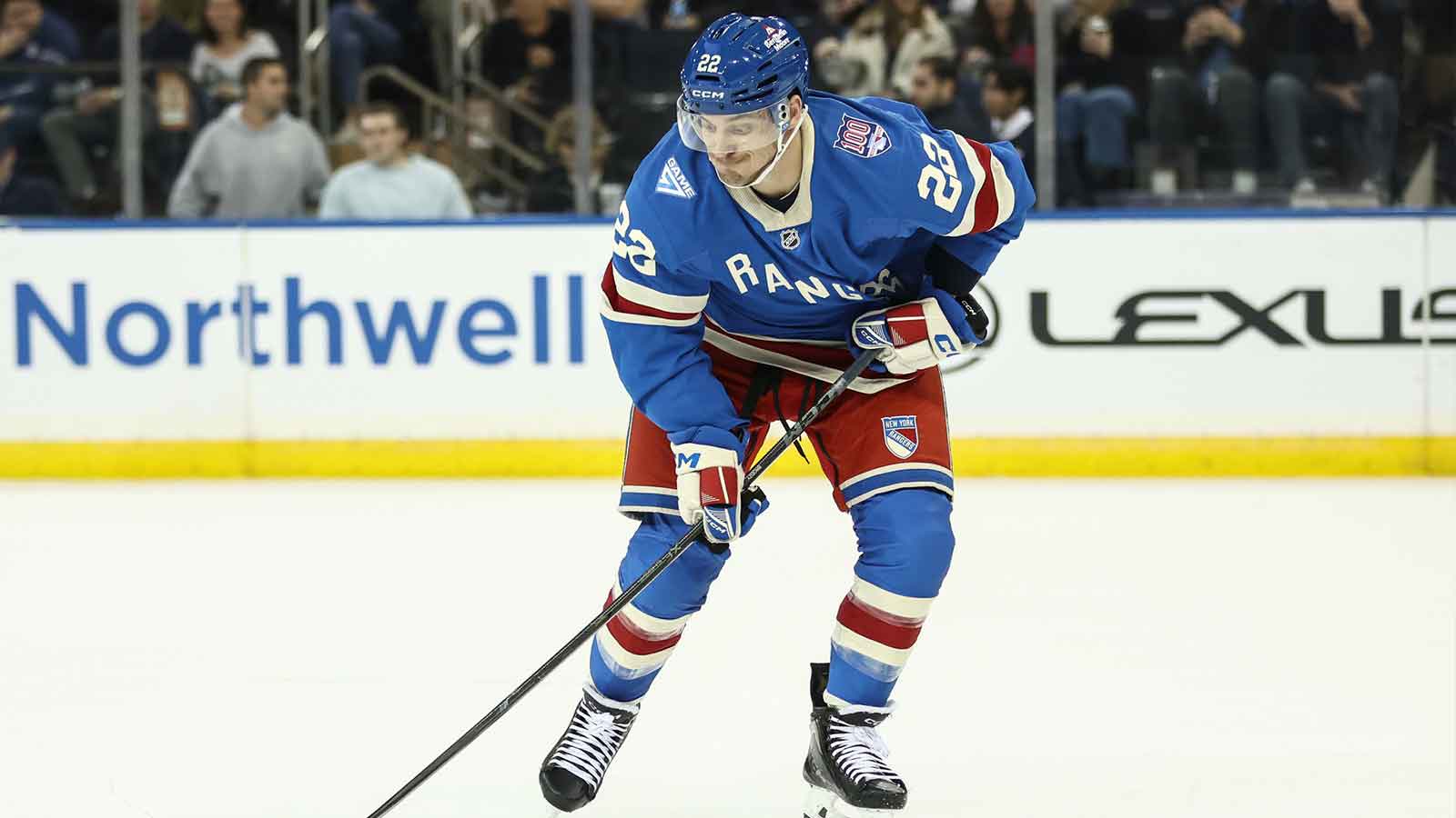 New York Rangers left wing Artemi Panarin (10) looks to take a shot on goal during the second period against the Seattle Kraken at Climate Pledge Arena.