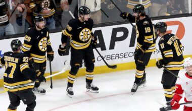 Morgan Geekie scores a pair as Boston Bruins squeak past Detroit Red Wings in shootout