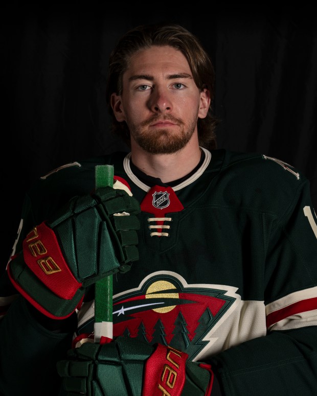 Minnesota Wild forward Yakov Trenin (13) is photographed during the team's media day in St. Paul on Wednesday, Sept. 18, 2024. (John Autey / Pioneer Press).