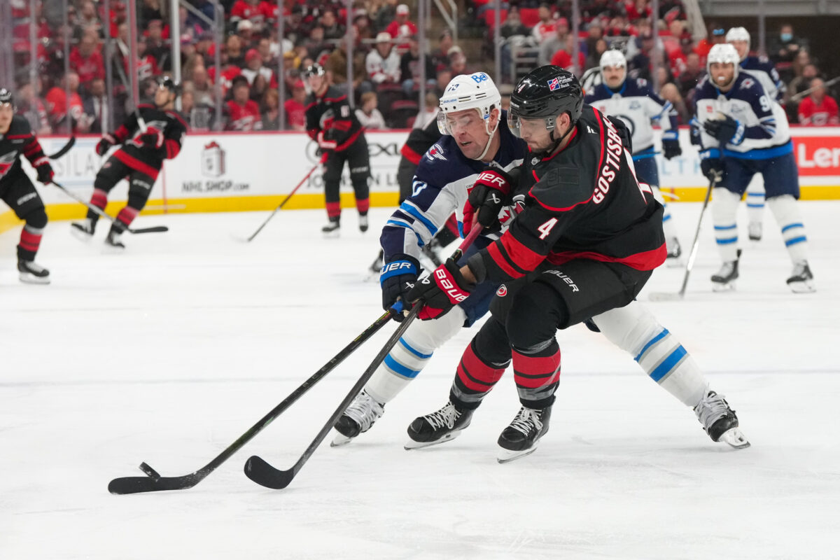 Tanner Pearson Winnipeg Jets Shayne Gostisbehere Carolina Hurricanes