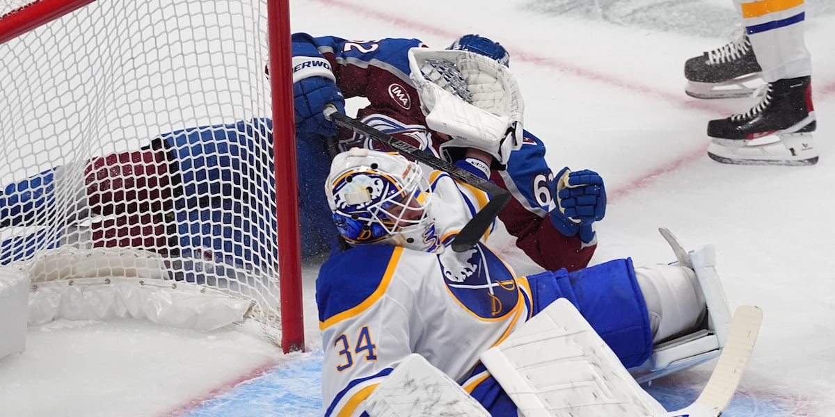 Necas has 2 goals, 2 assists as Avalanche beat Sabres 6-3 for 5th straight win