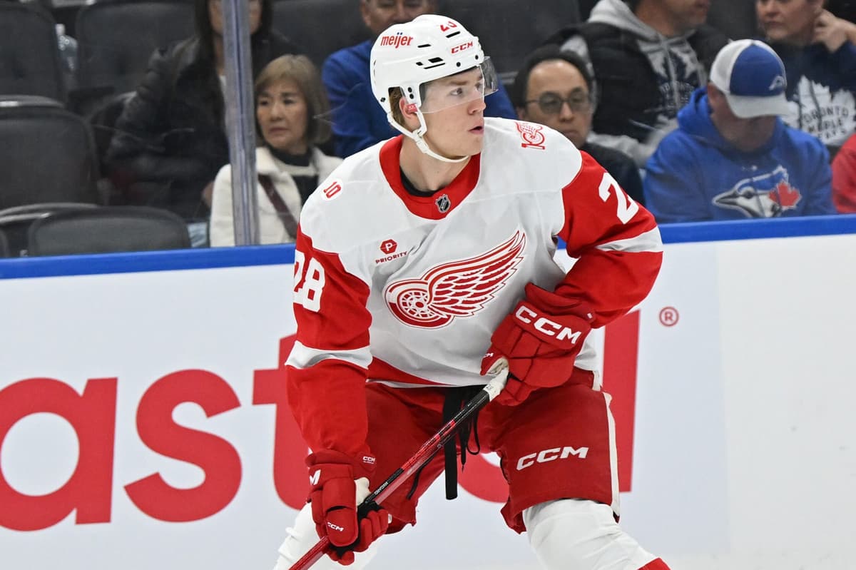 Red Wings’ Brandsegg-Nygard making most of trip to AHL