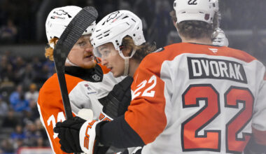 Flyers’ Zegras, Vladar, Dvorak leading way as newcomers
