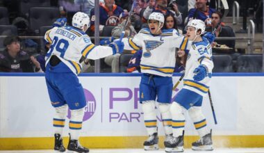 From ‘cold tub’ to scoreboard, Blues may have a new line combo with rookie center