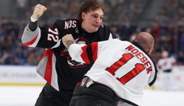 Tage Thompson fight not enough in Sabres loss as ‘Fire Adams’ chants continue: 5 thoughts