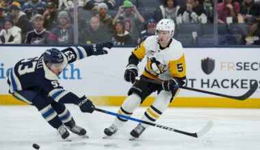 Blue Jackets cough up two-goal lead late, lose to Penguins in OT