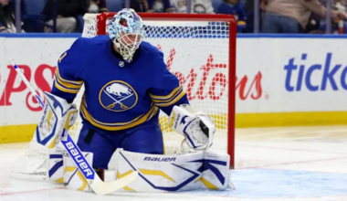Ukko-Pekka Luukkonen in net for the Buffalo Sabres