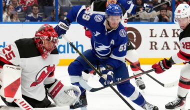 Guentzel gets eighth career hat trick to help Lightning over Devils