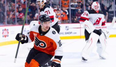 Flyers set franchise record with three goals in 26 seconds in win over Devils