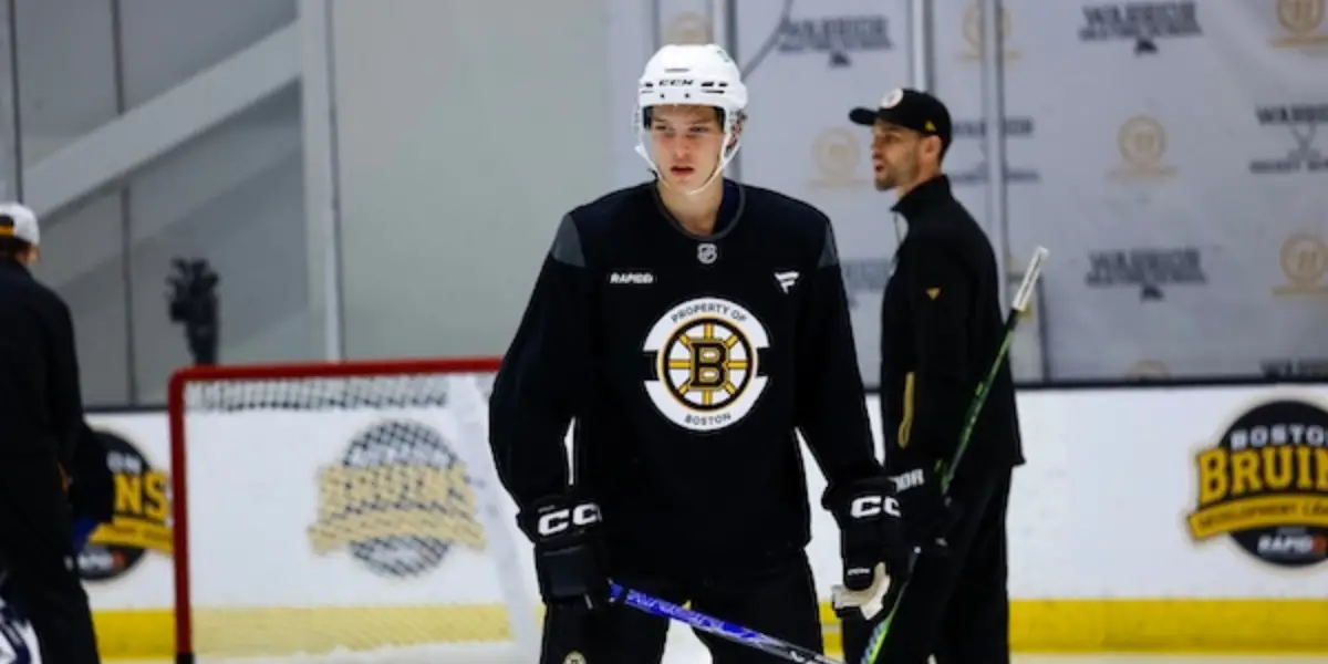 Vashek Blanar skating for the Boston Bruins at development camp