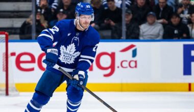 Toronto Maple Leafs defenceman Jake McCabe (upper-body) leaves early vs. Montreal Canadiens