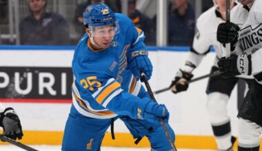 St.Louis Blues F Jordan Kyrou healthy scratch against Buffalo Sabres for first time in career