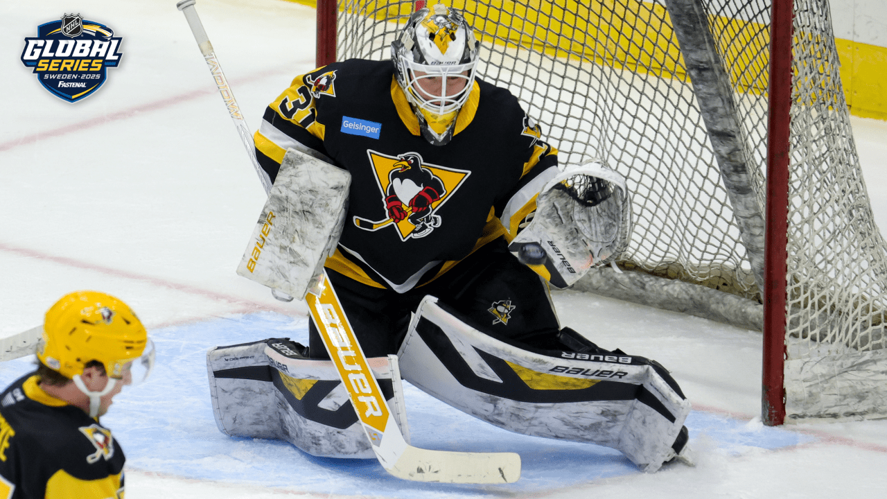 Larsson 'really happy' to be in Sweden as Penguins' 3rd goalie for Global Series
