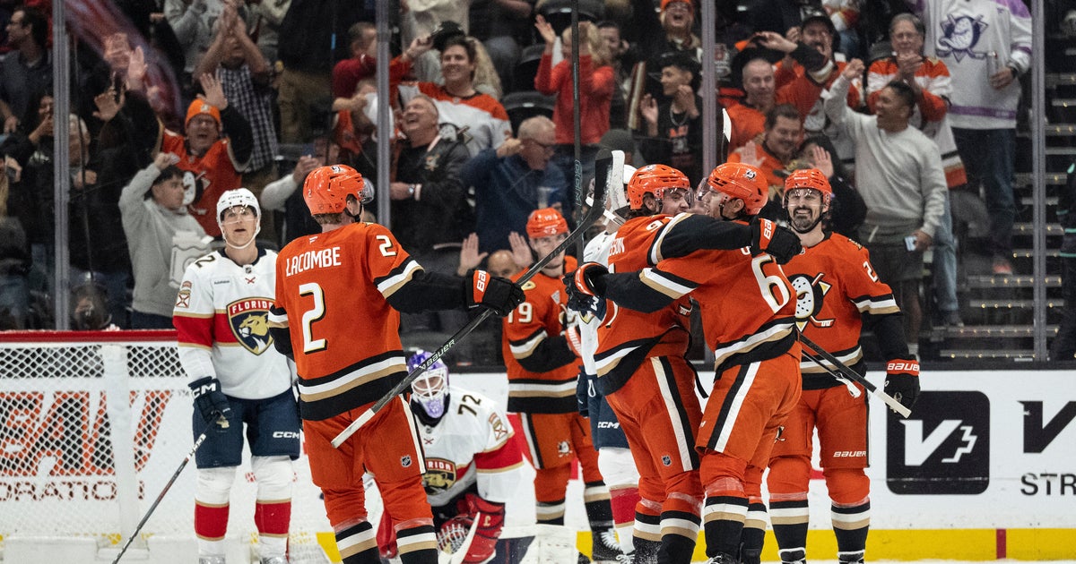 Cutter Gauthier has 1st hat trick in 4-point night to send surging Ducks past Panthers, 7-3