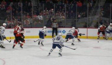 Matthews, Tavares lead Maple Leafs past Flyers 5-2; Tanev stretchered off after collision