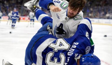 Canucks score 5 3rd-period goals to beat Lightning 6-2 and end 3-game skid :: WRAL.com