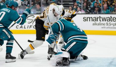 Askarov makes 34 saves, Sharks defeat Bruins