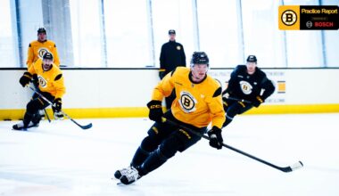 Practice Report: Bruins Prepare for Four-Game Road Trip